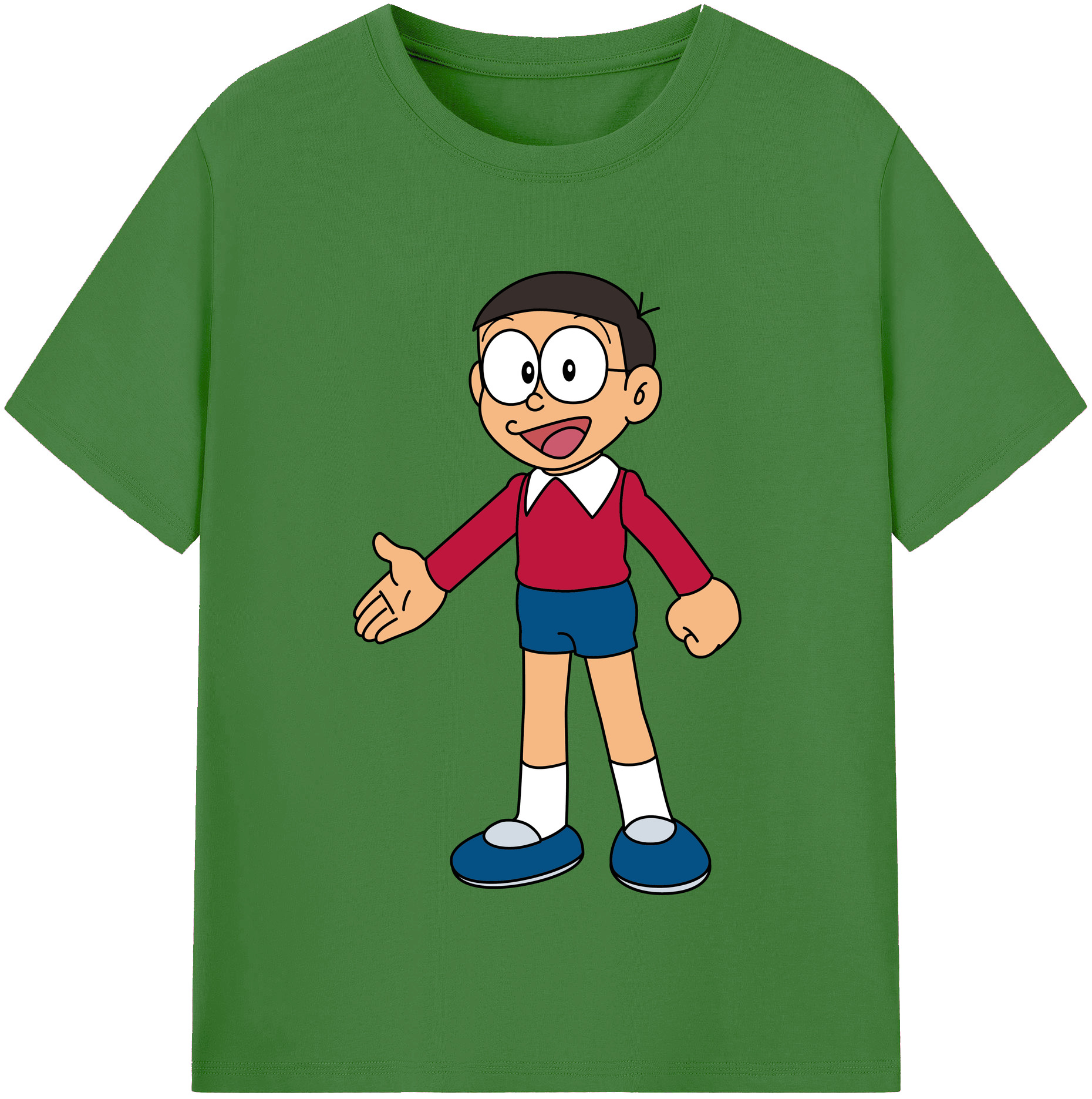 （画像用） ドラえもん 野比 のび太 Doraemon Nobita Nobi レディースカジュアルプリントTシャツ（綿100％）